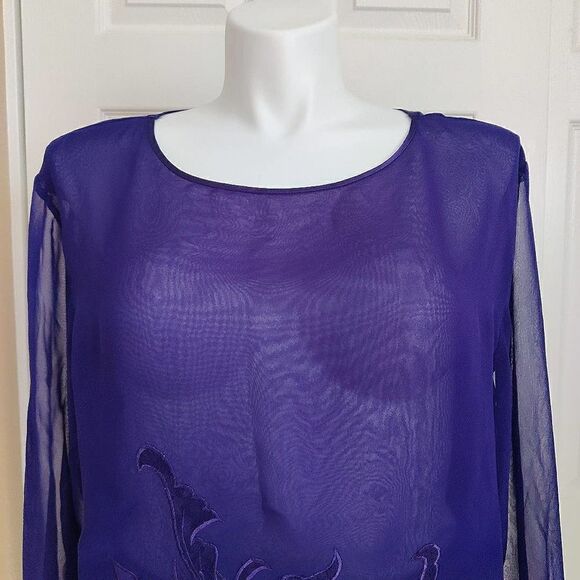 Vintage Victoria's Secret gold label lace trim sheer PJ top sz L - Picture 4 of 9